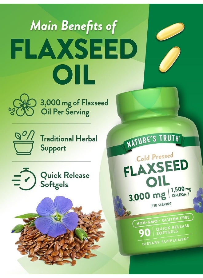 Nature's Truth Organic Flaxseed Oil 1000 mg, 90 Count