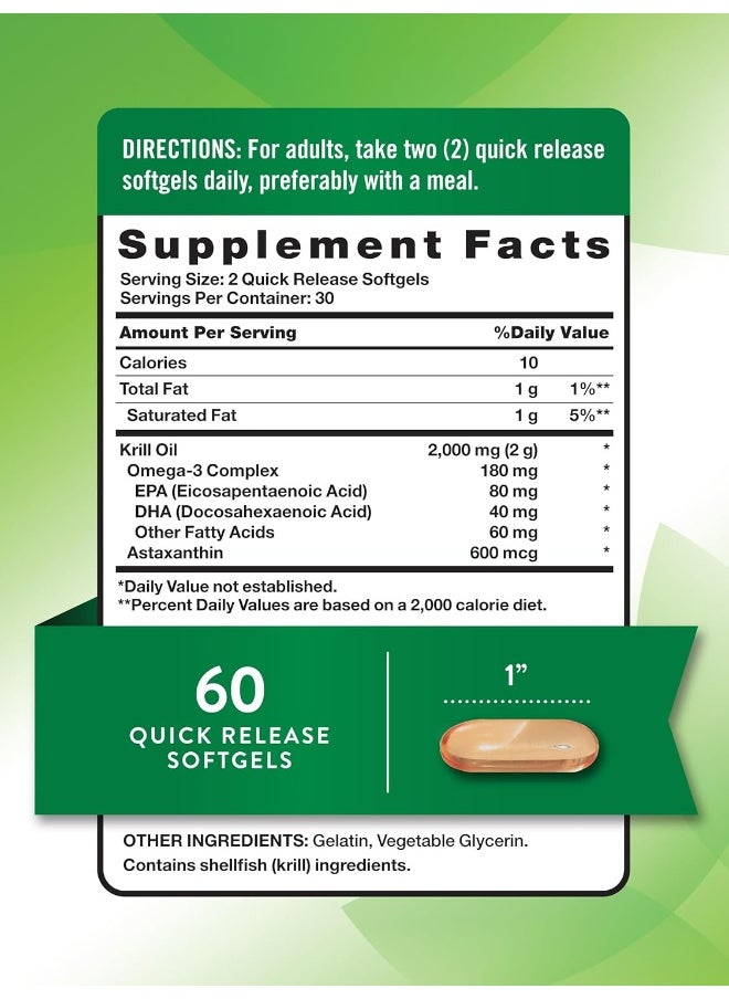 Nature's Truth, Red Krill Oil with Omega-3, 2,000 mg, 60 Quick Release Softgels