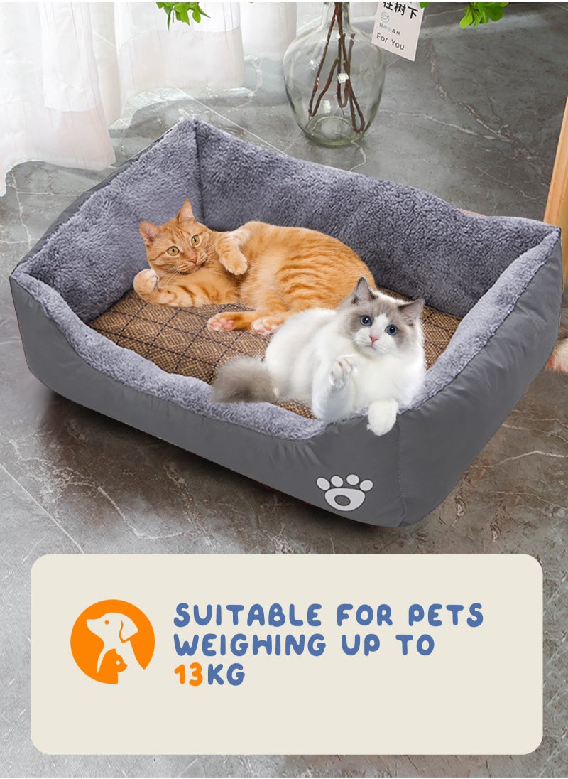 Large Dog Bed, Super Soft Dog Bed Mattress, Washable Pads Room, 70 * 55cm Soft Plush Faux Fur Rectangle Sleeping Pet Bed, All Season Self Warming and Breathable Non-Slip Pet Bed