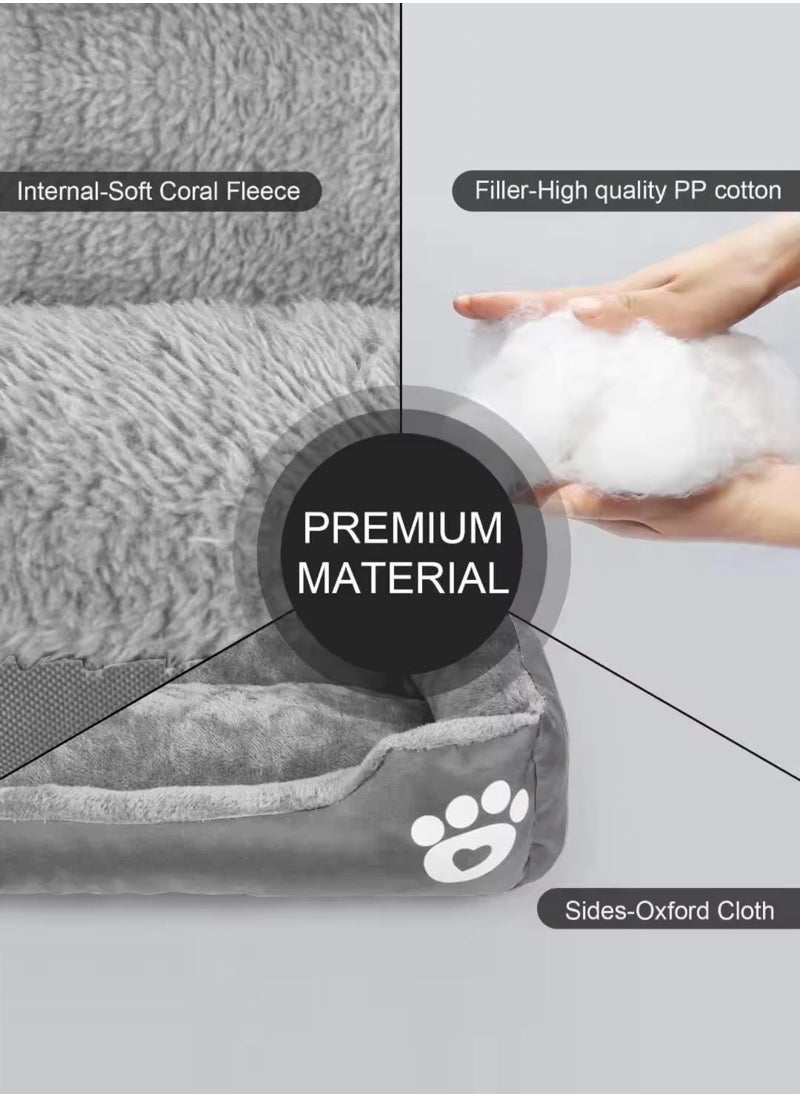 Large Dog Bed, Super Soft Dog Bed Mattress, Washable Pads Room, 70 * 55cm Soft Plush Faux Fur Rectangle Sleeping Pet Bed, All Season Self Warming and Breathable Non-Slip Pet Bed