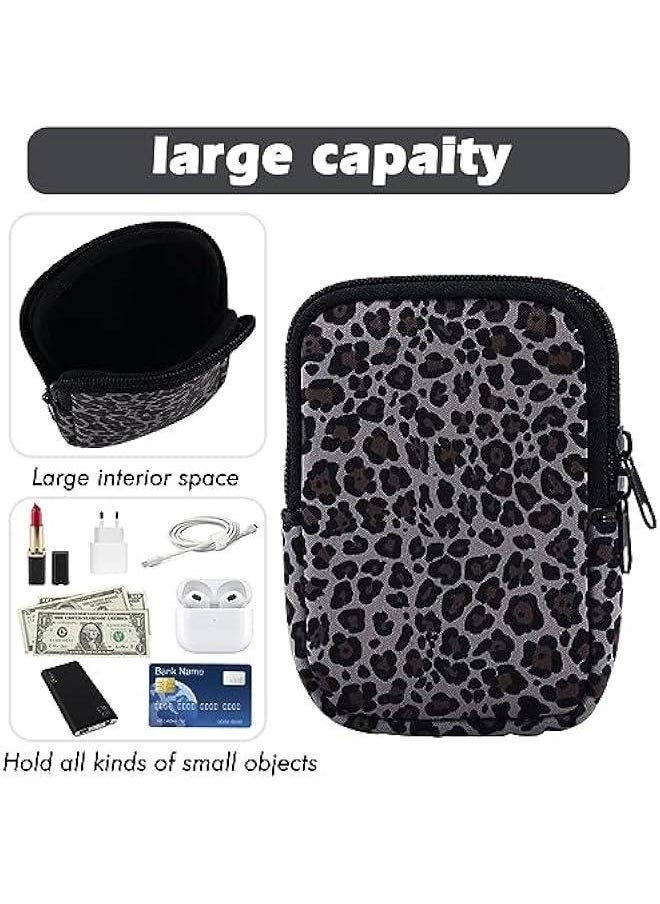 Water Bottle Pouch Cup Accessories for Women Quencher Adventure IceFlow 20oz 30oz 40oz Tumbler Pouch with Handle Running Pouch Bag for Cards Keys(Leopard)