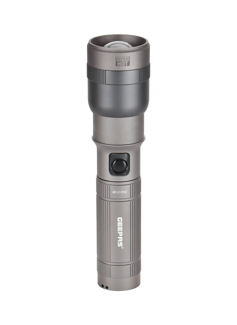 Zoomable LED Flashlight 30W | Perfect for Indoor and Outdoor Use, 10 Hours Continuous Working | Battery Level Indicator and Power Reminder, Lithium Battery, 2000 Lumens | GFL51096Z