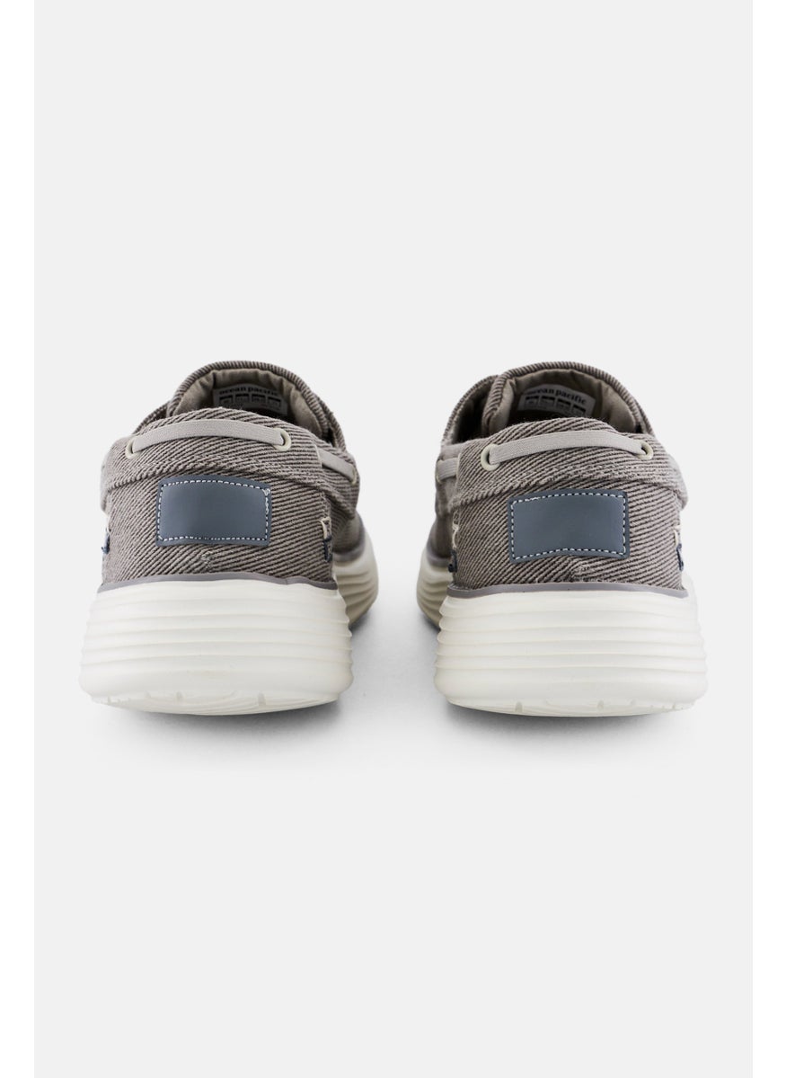 Men Lace Up Casual Shoes, Light Grey