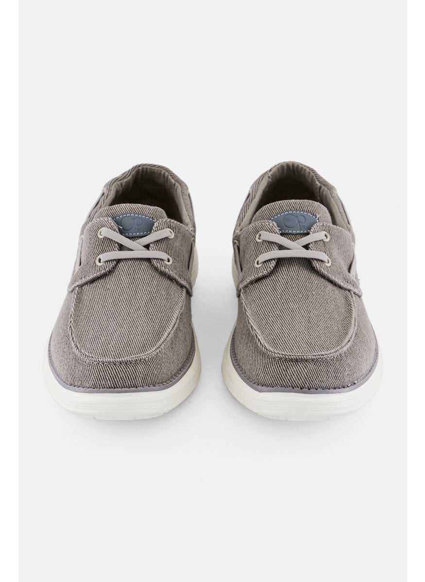 Men Lace Up Casual Shoes, Light Grey