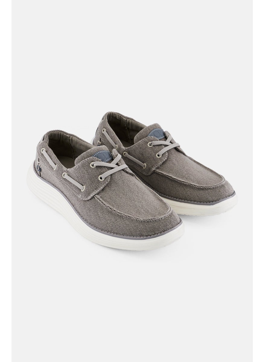 Men Lace Up Casual Shoes, Light Grey