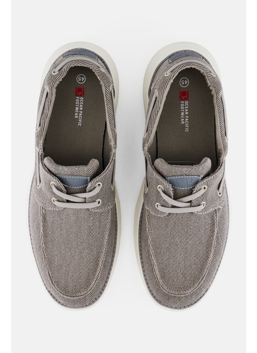 Men Lace Up Casual Shoes, Light Grey