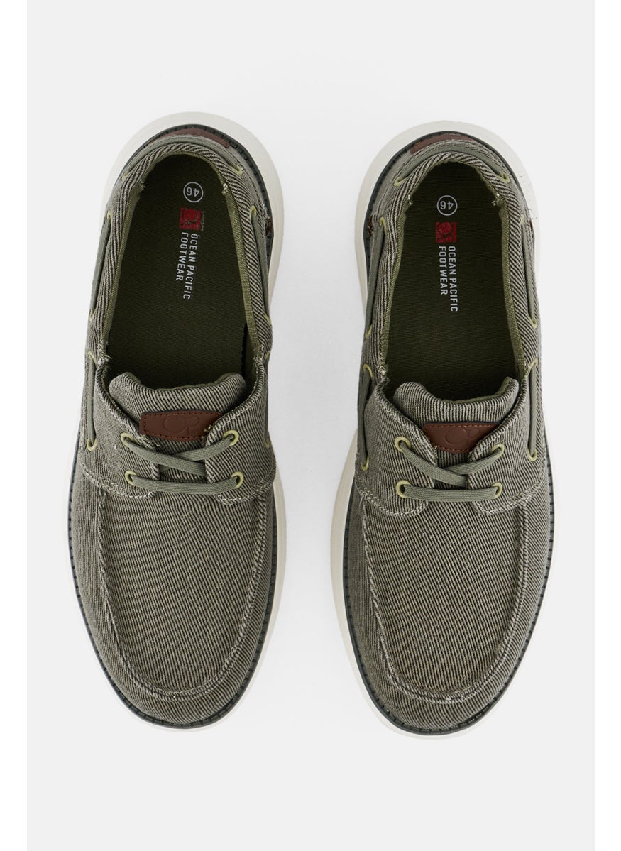 Men Lace Up Casual Shoes, Green