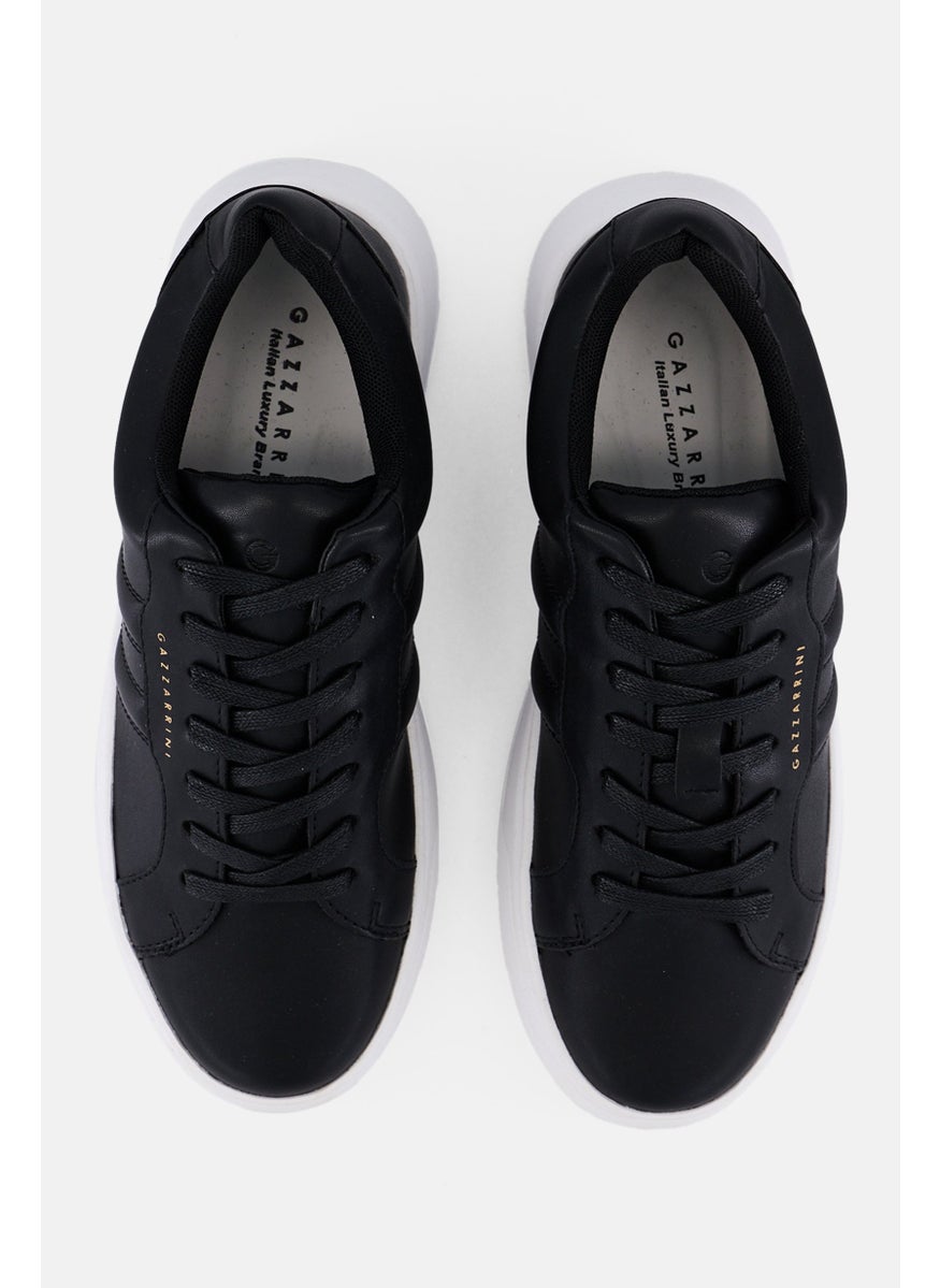 Men Lace Up Causal Sneakers, Black