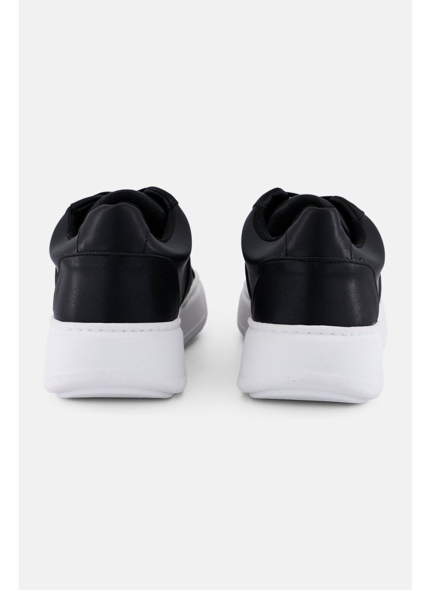 Men Lace Up Causal Sneakers, Black