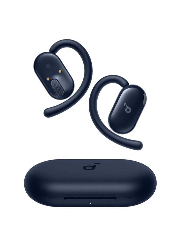 V20i by Anker Open-Ear Headphones, Adjustable Ear Hooks, Ultra-Comfort, Snug Fit, Deep Bass, Clear Calls, IP55, LED Lights, 36H Playtime, Bluetooth 5.4 Earbuds, Multipoint Connection Blue