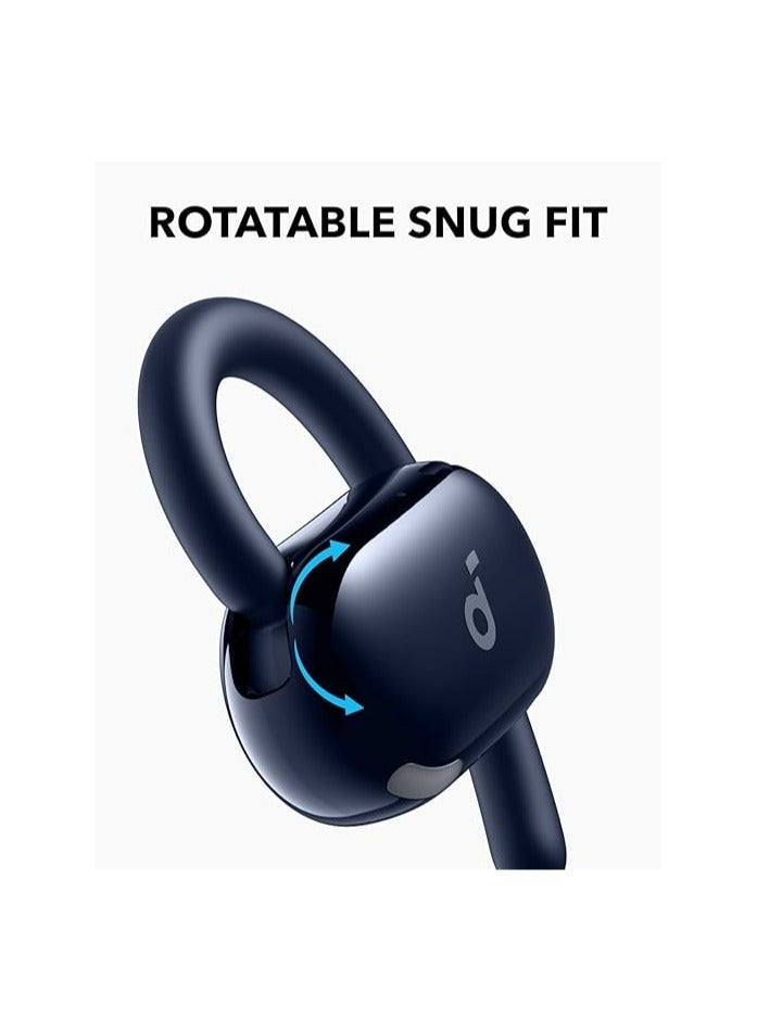 V20i by Anker Open-Ear Headphones, Adjustable Ear Hooks, Ultra-Comfort, Snug Fit, Deep Bass, Clear Calls, IP55, LED Lights, 36H Playtime, Bluetooth 5.4 Earbuds, Multipoint Connection Blue