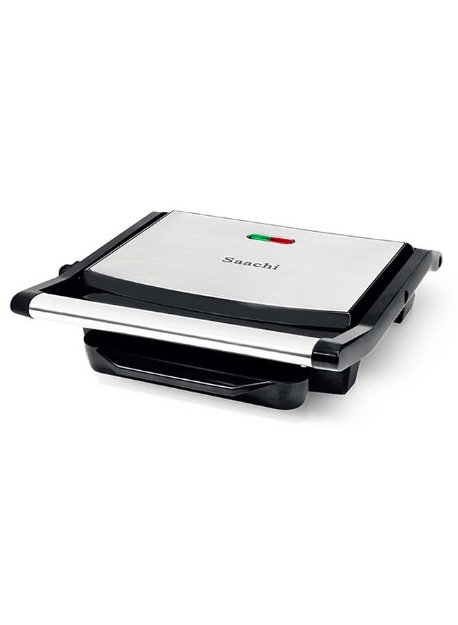 Saachi Grill Press & Sandwich Maker with Automatic Temperature Control, Non-Stick Plates, Cool-Touch Handles, Safety Lock & Drip Tray 2000 W NL-SM-1507-BK black