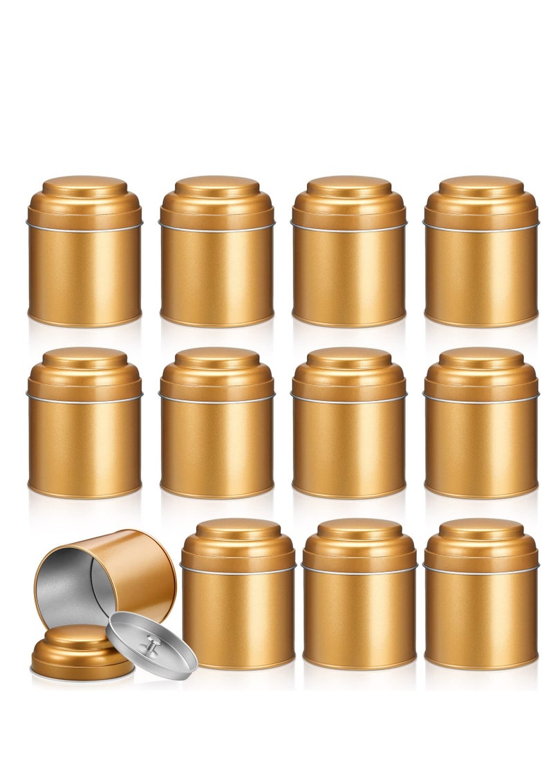 Tea Tin Canister, Mini Tea Storage Containers Round Tin Canister for Loose Tea, 8 oz Round Tin Can Box Small Kitchen Tea Canister Loose for Storage Tea