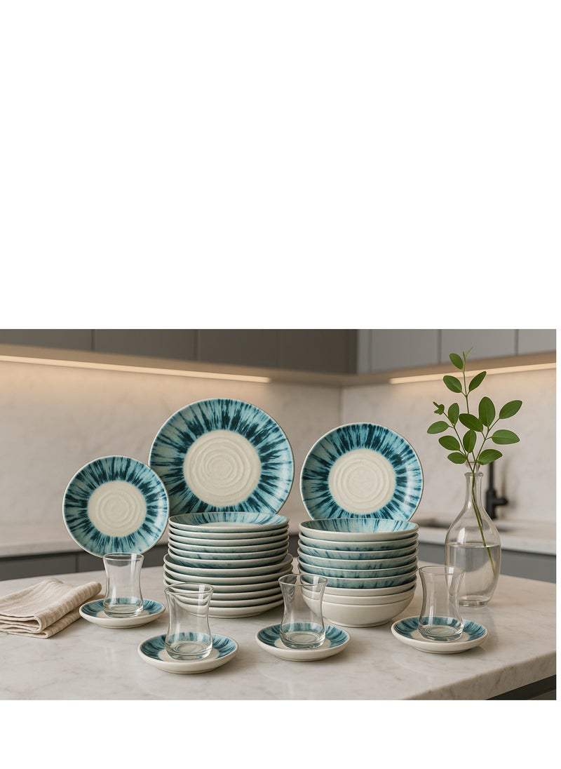 36-Pieces Luxury Turkish Porcelain Dinnerware – Complete Set for 6 Persons
