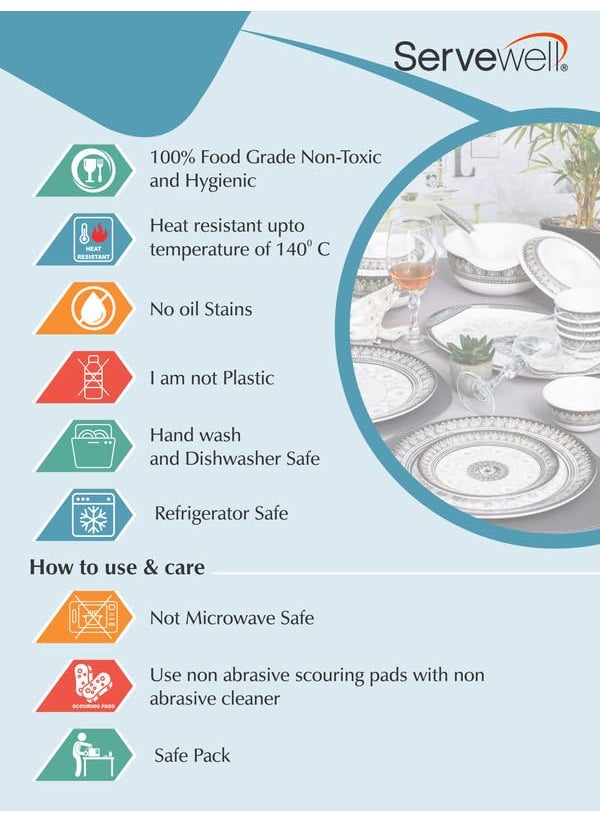Servewell Dinner Set 16 pc Persian Round -Black