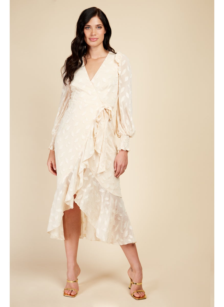 Surplice Ruffle Tie Detail Dress