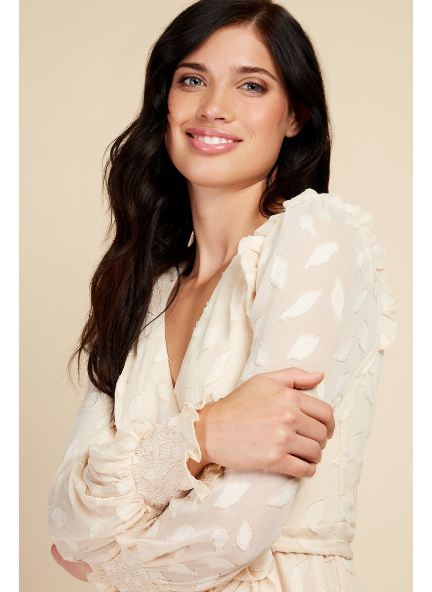Surplice Ruffle Tie Detail Dress