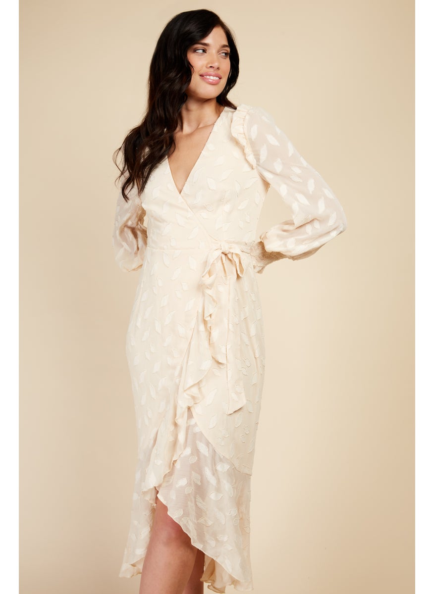 Surplice Ruffle Tie Detail Dress