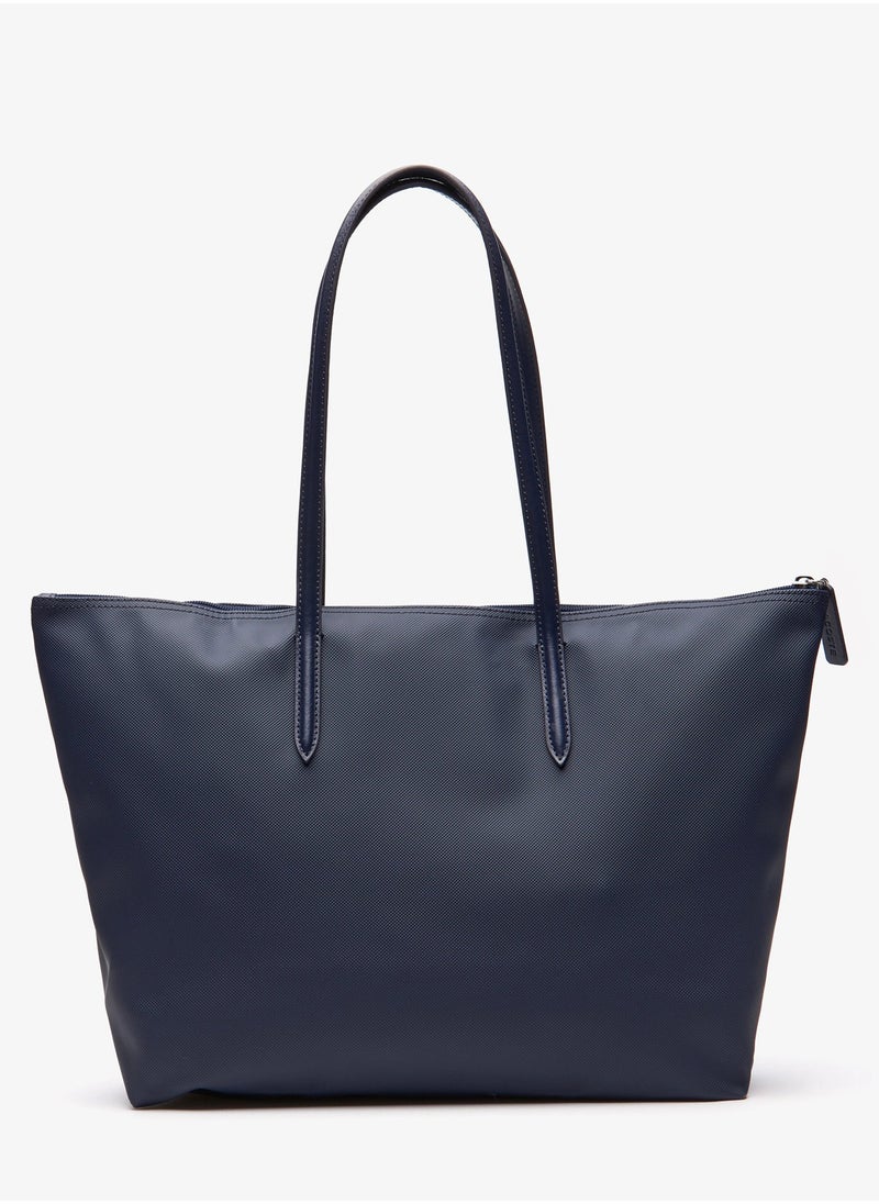 Lacoste bag Women's L12.12 Concept Fashion Versatile Large Capacity Large Size Zipper Handheld Shoulder Bag Tote Bag Large Navy 45cm * 30cm * 12cm