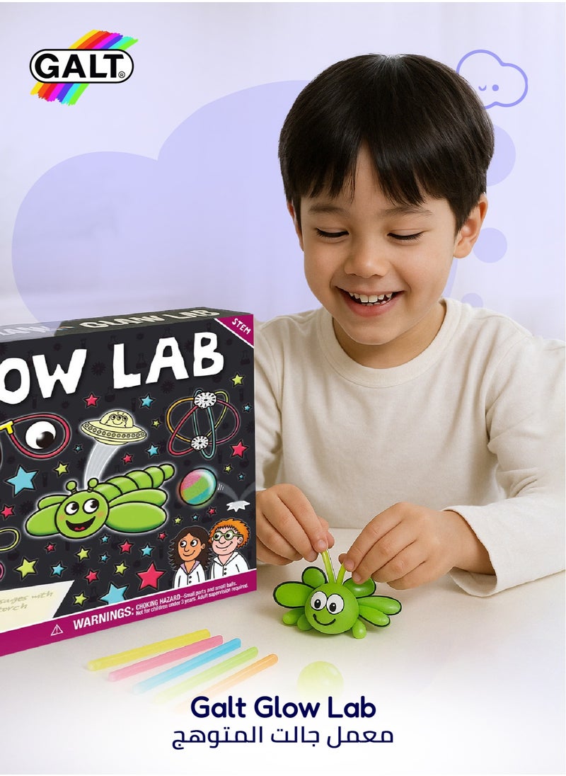 Glow Lab Science Kit for Kids | 6+ Years | Fun Experiments with Glow Sticks | UV Pen | Make Flashing Bouncy Ball | 24-Page Lab Book | 31x7.2x22 cm