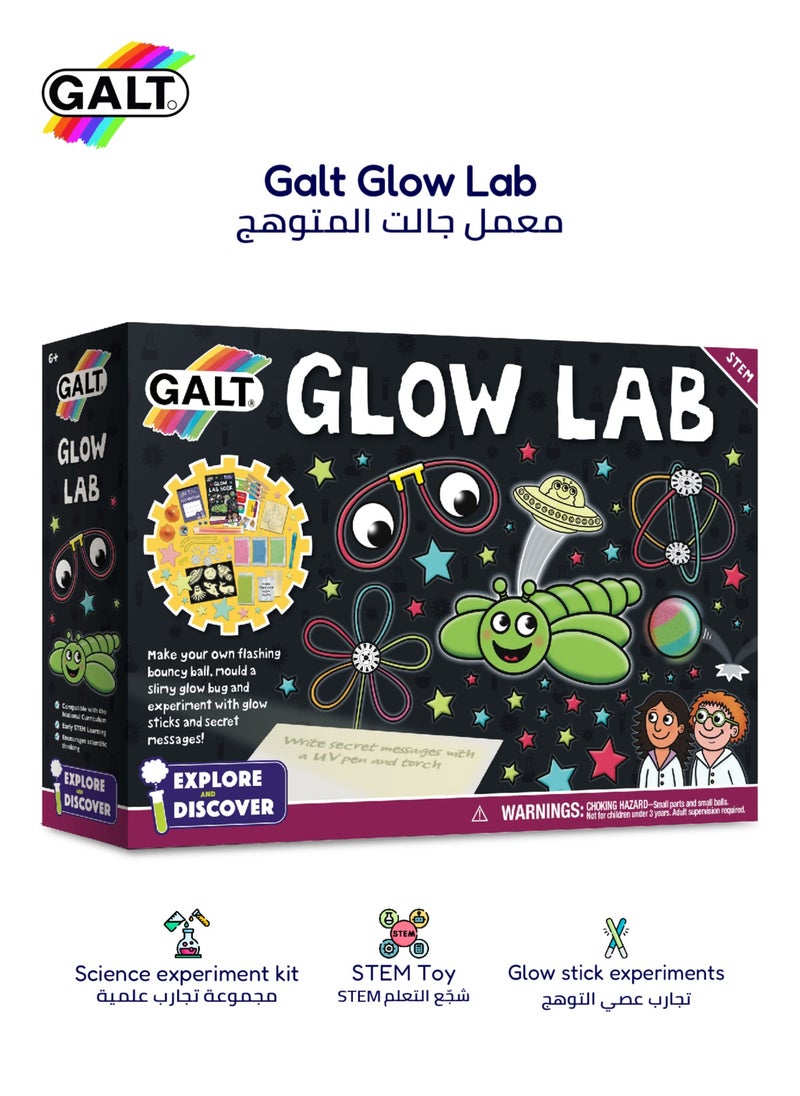 Glow Lab Science Kit for Kids | 6+ Years | Fun Experiments with Glow Sticks | UV Pen | Make Flashing Bouncy Ball | 24-Page Lab Book | 31x7.2x22 cm