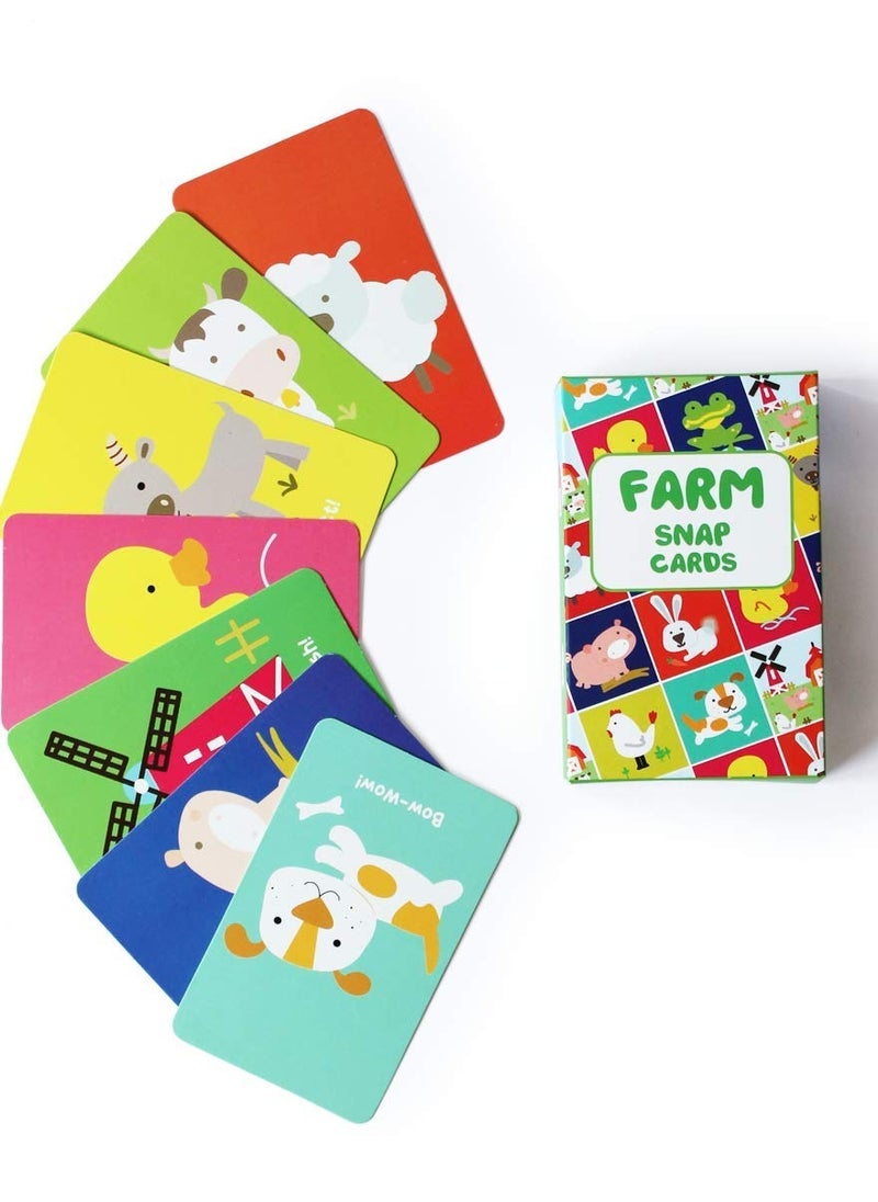 Shumee Snap Card Game (3 Years+) - Farm Themed | 52 Cards | Multicolor | Eco Friendly & Safe | Easy to Carry | Made in India