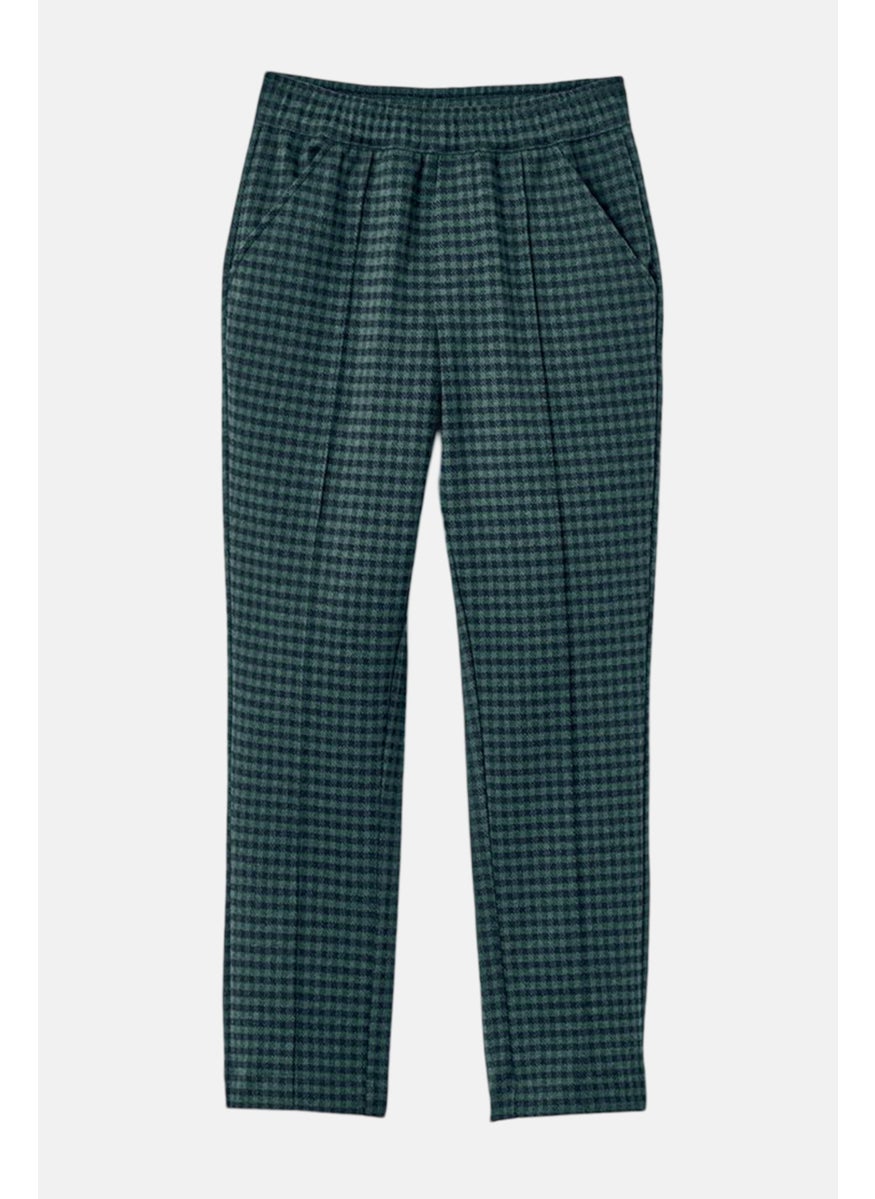 Kids Boy Houndstooth Sweatpants, Green