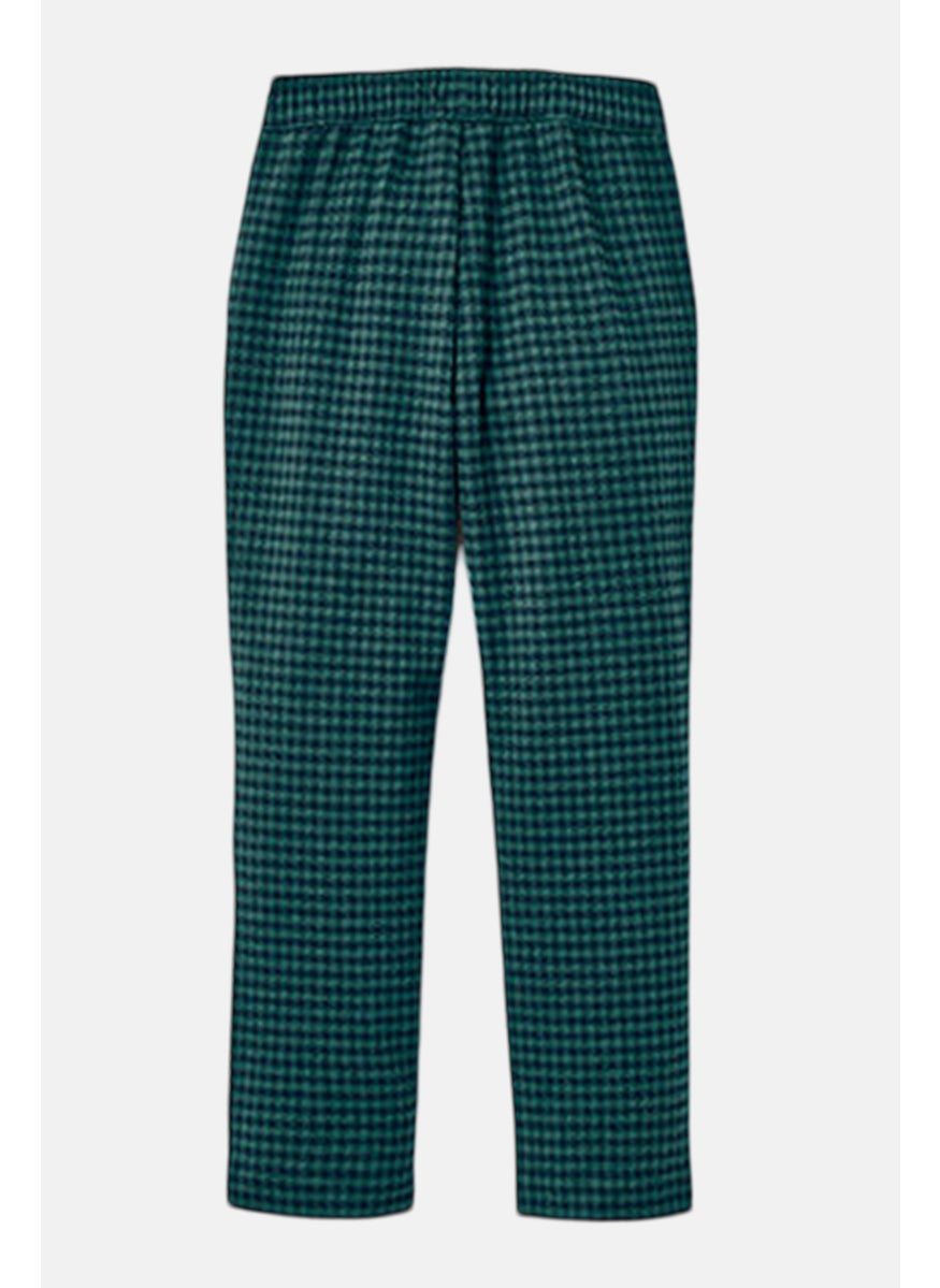 Kids Boy Houndstooth Sweatpants, Green