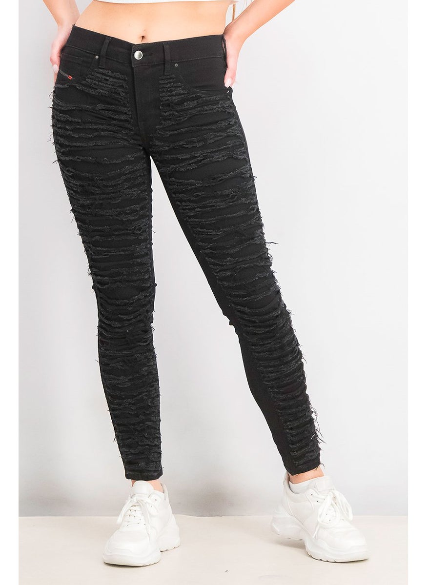 Women Slim Skinny Stretchable Denim Jeans, Black