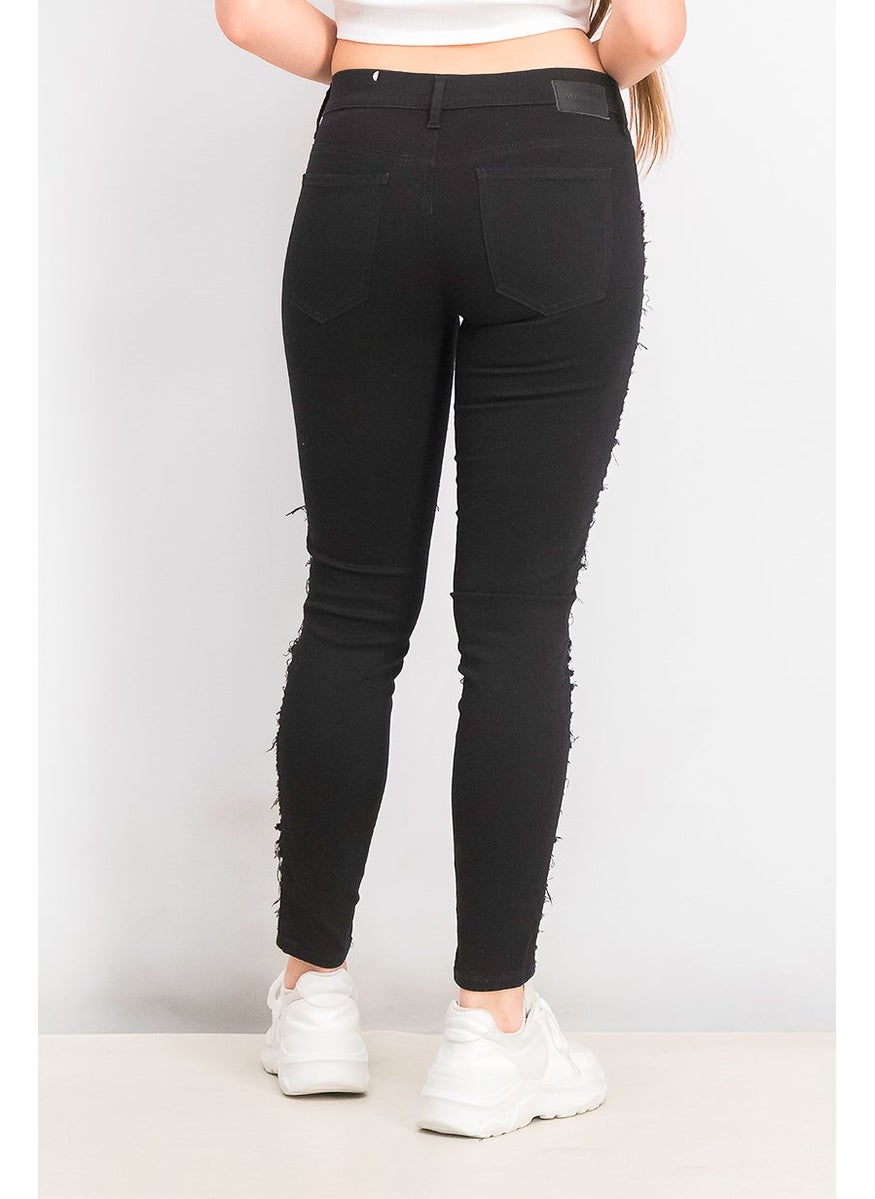 Women Slim Skinny Stretchable Denim Jeans, Black