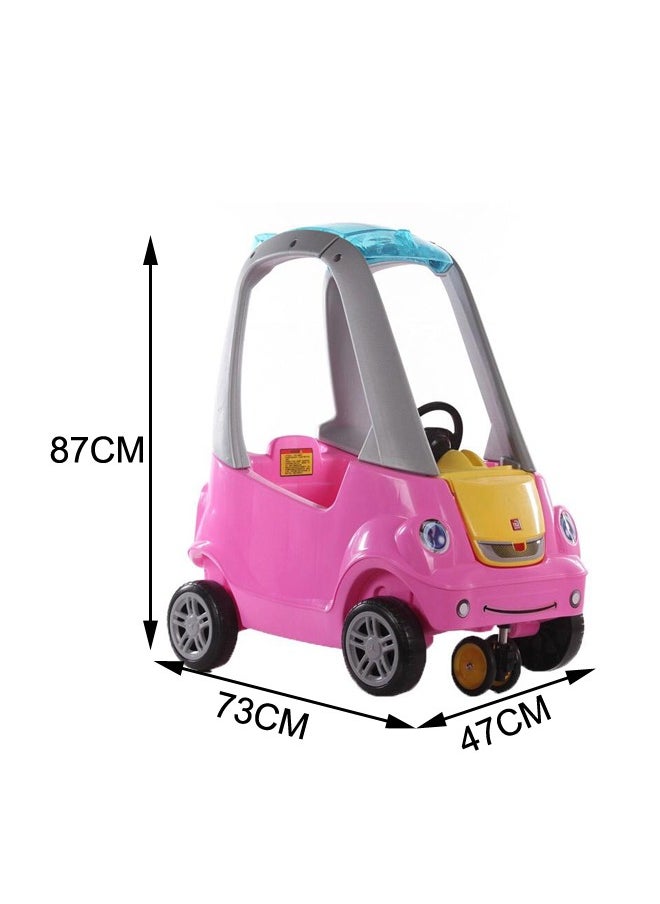 Cute Kids Sliding Car Cozy Coupe Ride-On Toy Toddler Push And Buggy Includes Working Doors Steering Wheel