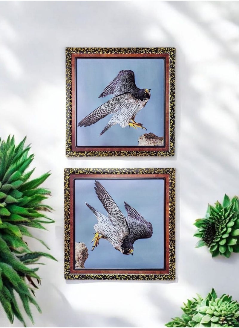 AKDC 2 Pcs Docoration Metal Picture Frame Wall Hanging Home Office Shop Store Decoration Festivals Gift 35x35cm
