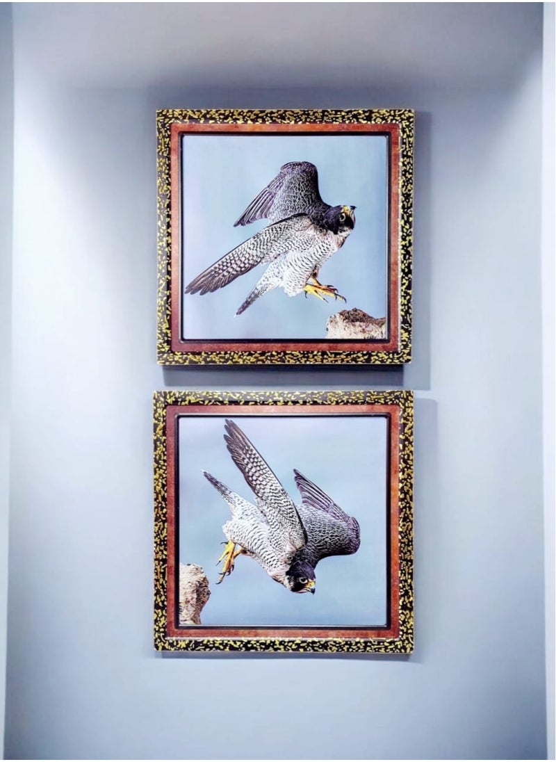 AKDC 2 Pcs Docoration Metal Picture Frame Wall Hanging Home Office Shop Store Decoration Festivals Gift 35x35cm
