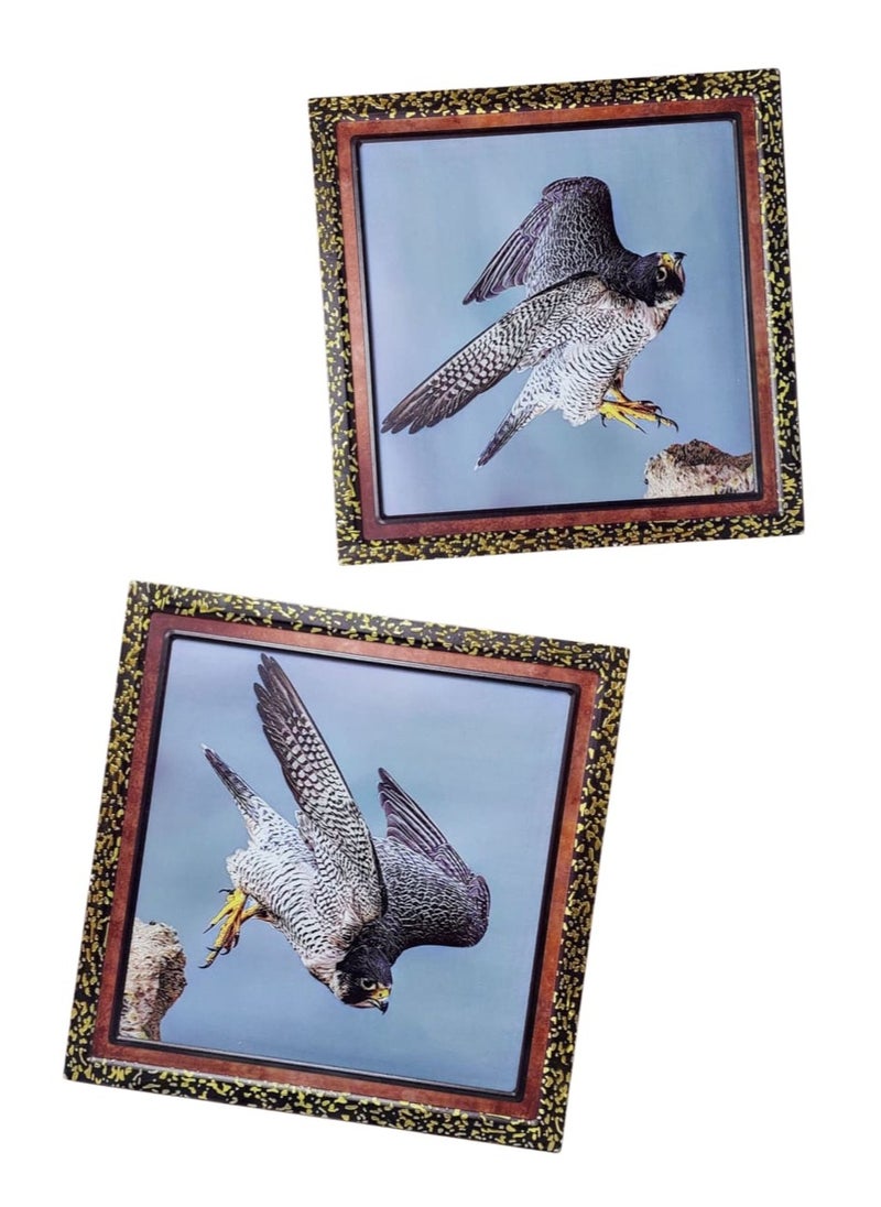 AKDC 2 Pcs Docoration Metal Picture Frame Wall Hanging Home Office Shop Store Decoration Festivals Gift 35x35cm