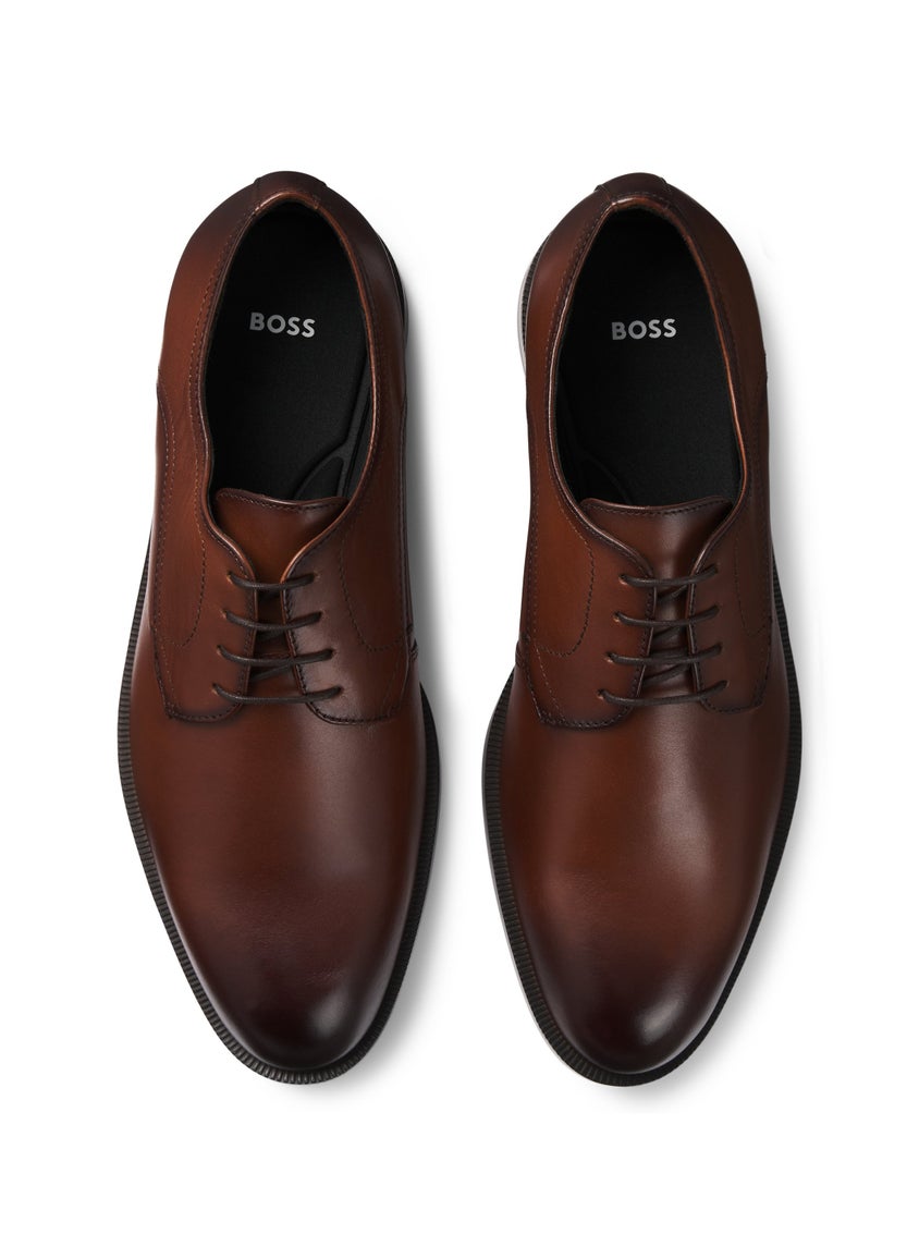 Leather Derby shoes with double stitching