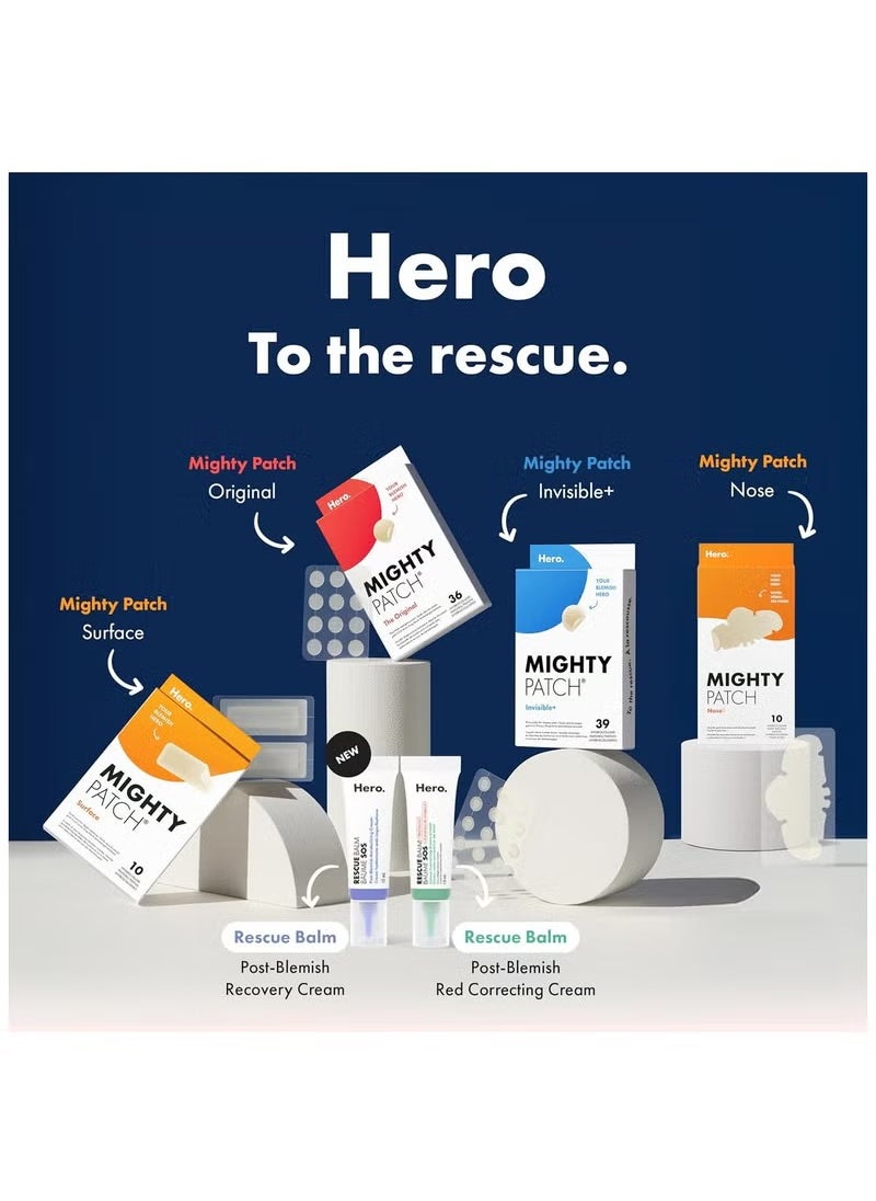 Nose from Hero Cosmetics - XL Hydrocolloid Patches for Nose Pores, Pimples, Zits and Oil - Dermatologist-Approved Overnight Pore Strips to Absorb Acne Nose Gunk (10 Count)