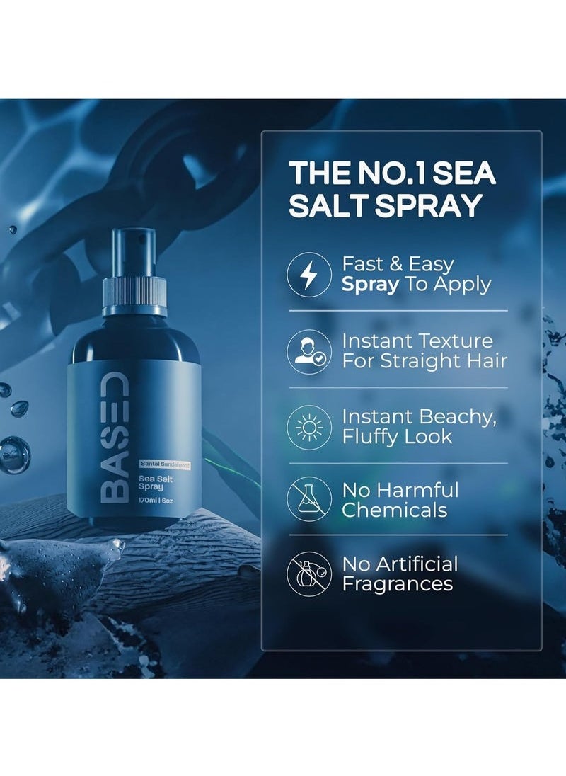 Sea Salt Spray, Natural Finish Sea Salt Spray for Hair, Gives Volume and Texture, Enriched with Seaweed and Vitamin B5, Lightweight and Non-Greasy, Paraben Free