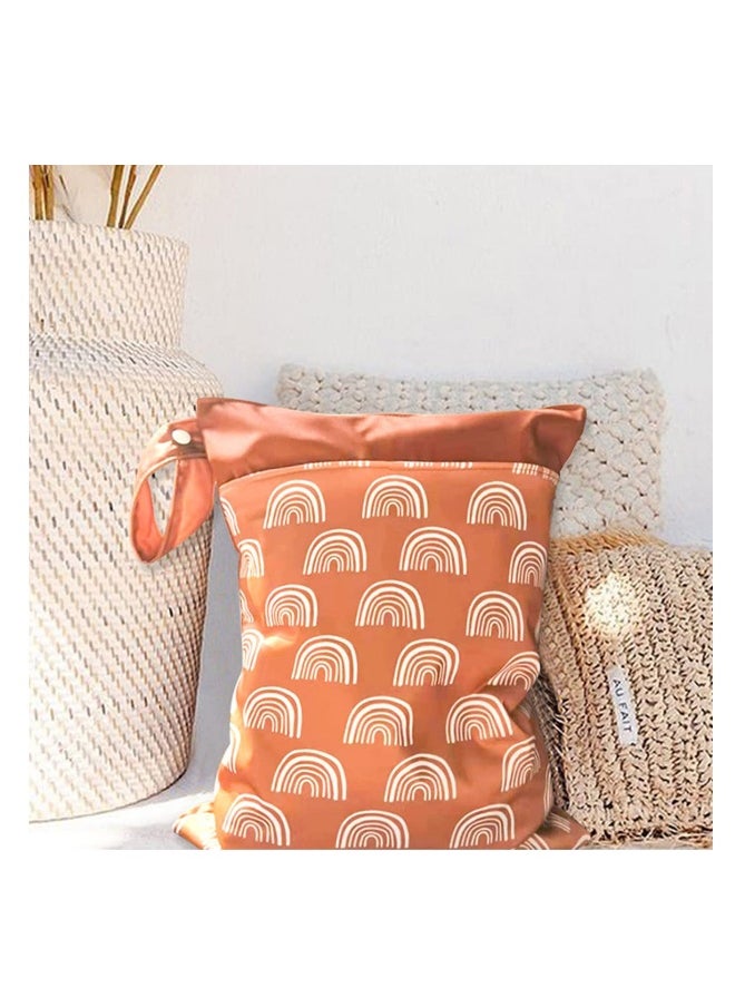 Wet Dry Bags, Waterproof Reusable Wet Bag with Two Zippered Pockets u0026 Handle, for Baby Cloth Diapers u0026 Breast Pump Parts, Gym Bag Stroller Toiletries Organizer for Swimsuit Wet Clothes (3 Pa