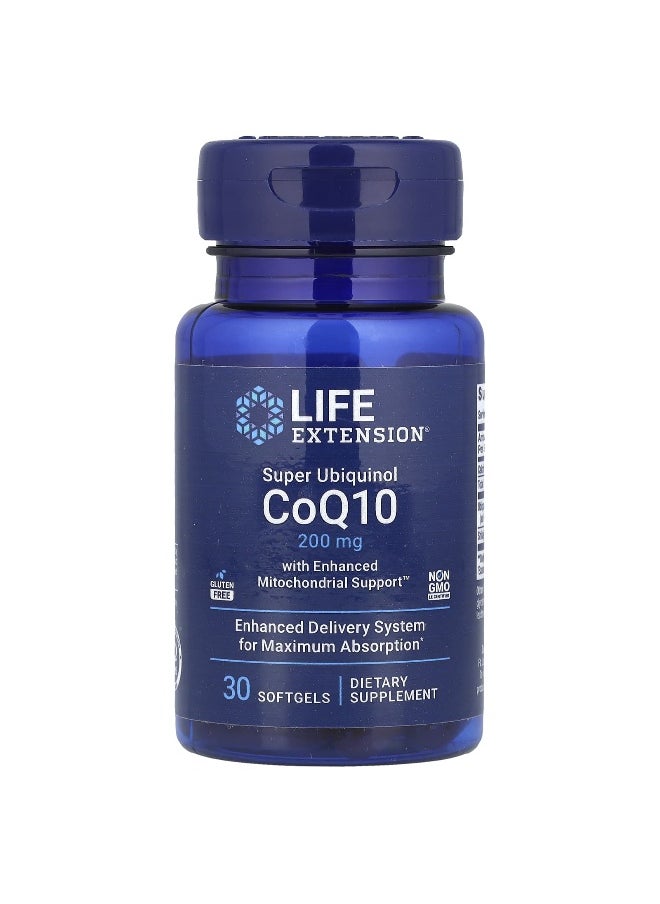 Life Extension, Super Ubiquinol CoQ10 with Enhanced Mitochondrial Support, 200 mg, 30 Softgels