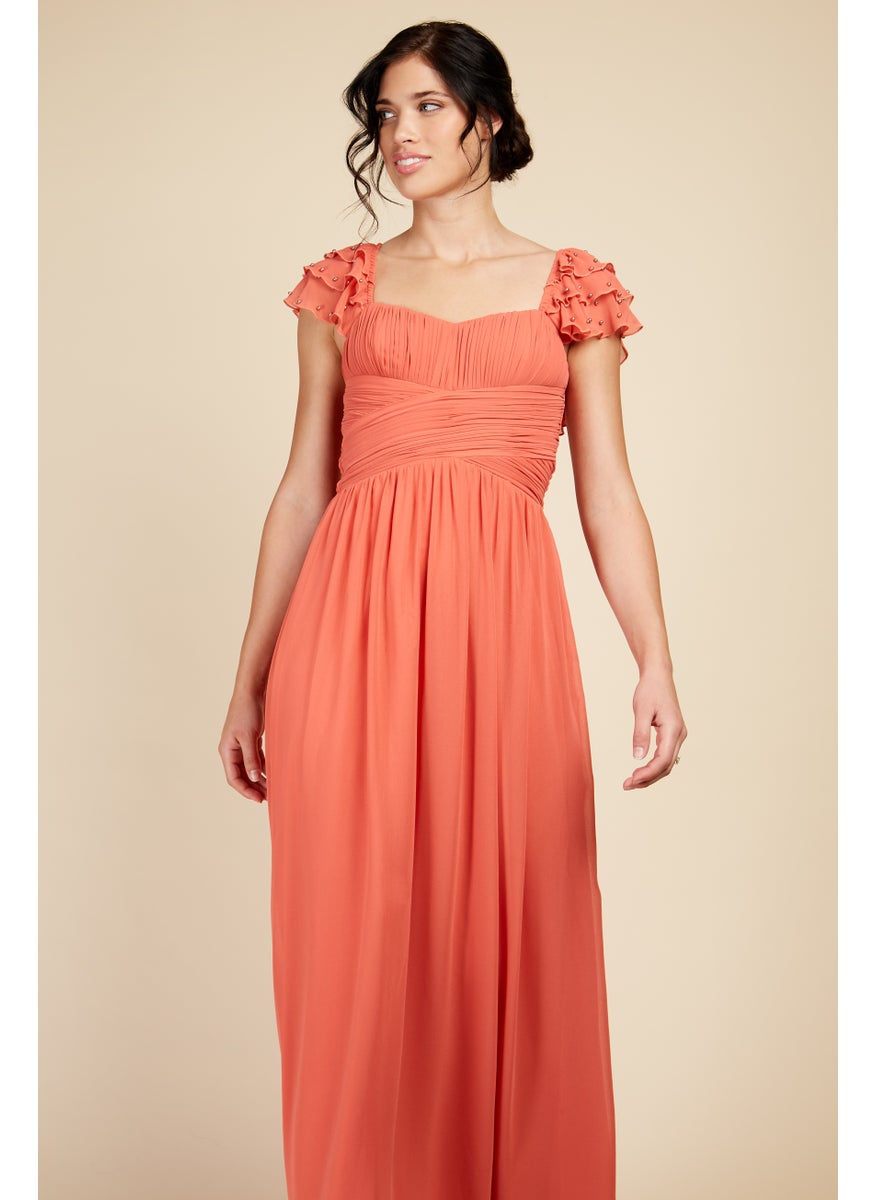 Embellished Sleeve Maxi Dress