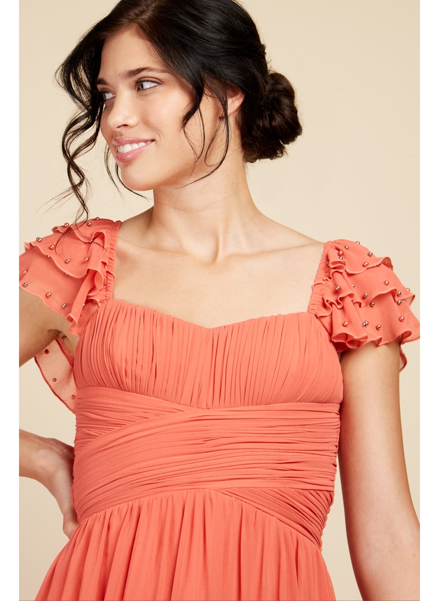 Embellished Sleeve Maxi Dress