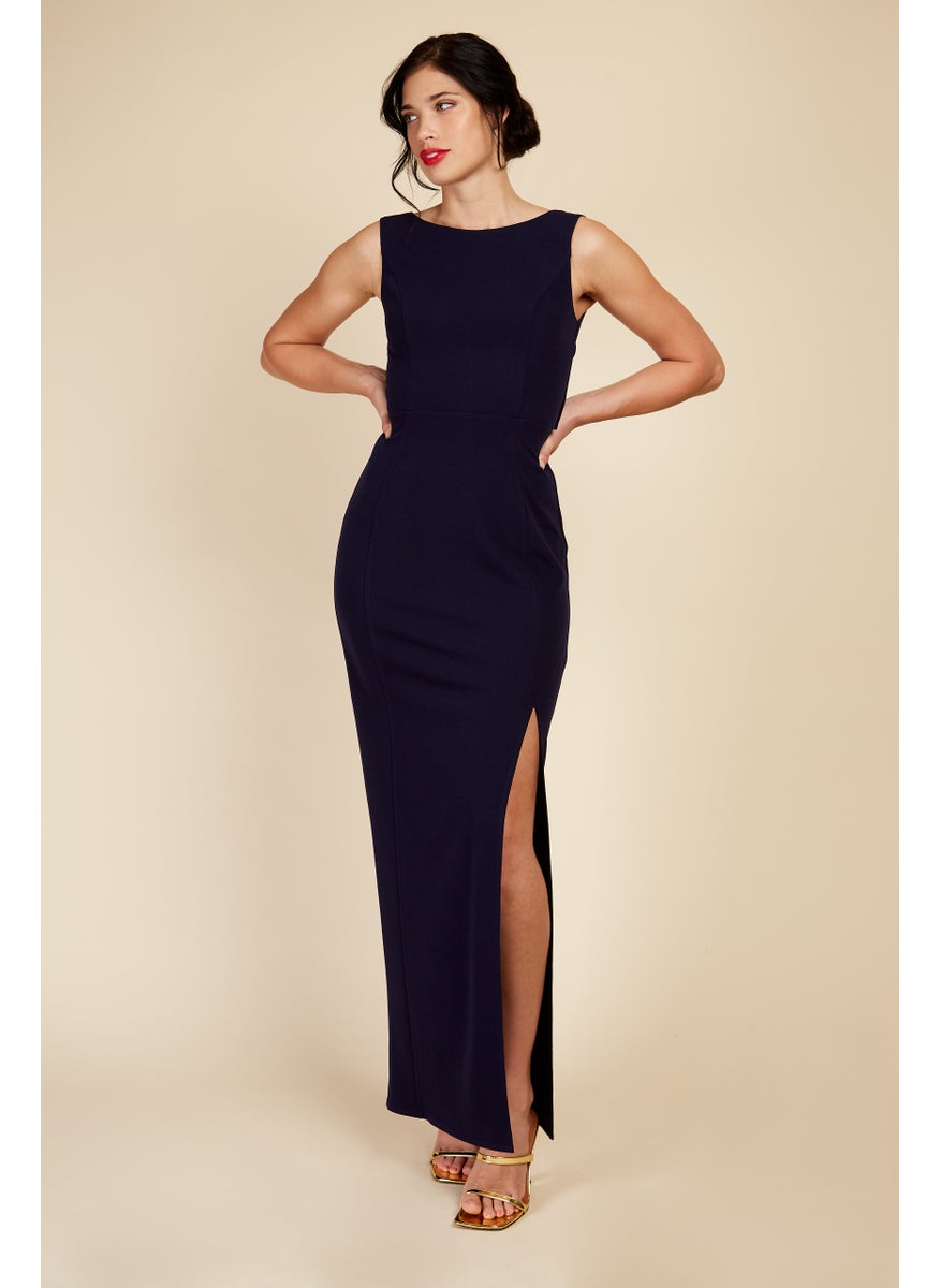 Satin Bow Maxi Bridesmaid Dress