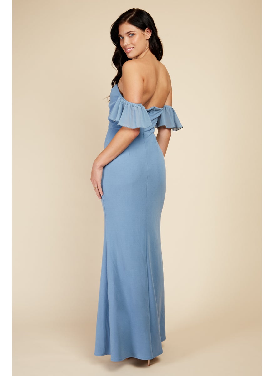 Twist Detail Bardot Maxi Dress