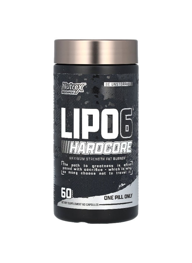 Nutrex Research, LIPO-6, Hardcore, Maximum Strength, 60 Capsules