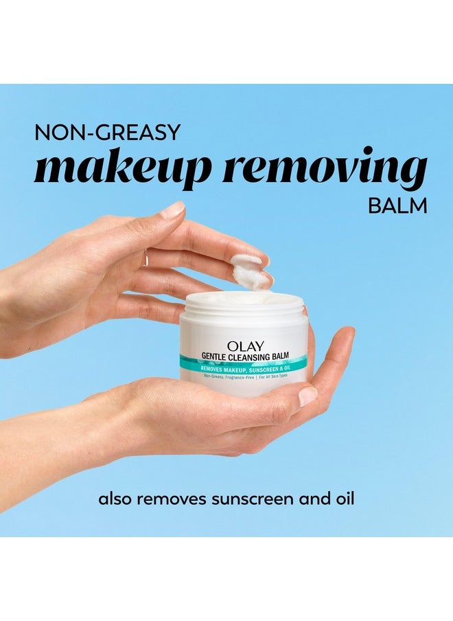 Olay Gentle Cleansing Balm Makeup Remover, Fragrance Free, 3.4 fl oz, Hydrating Face Cleanser Removes Makeup, Sunscreen and Oil