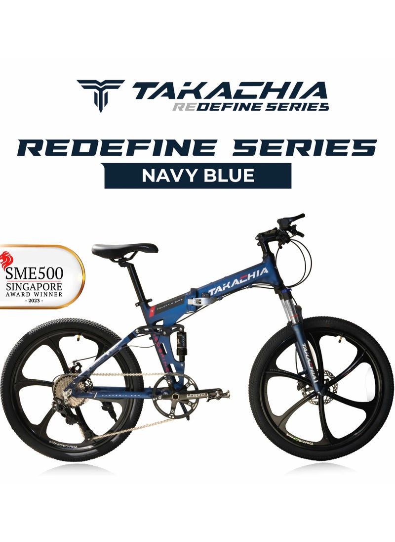 TAKACHIA Redefine Series 26 Inch [Solid Start Series] - Folding Mountain Bike - Foldable Bicycle for Men & Ladies