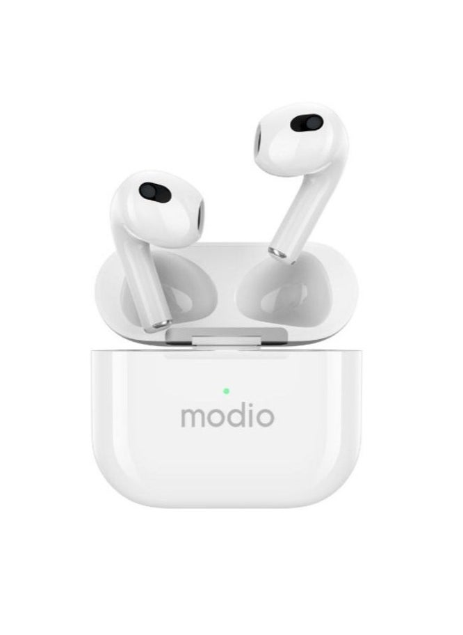 ME12 Bluetooth Wireless Earphones || Superior Stereo Sound, Comfortable Fit, Long-Lasting Battery, Noise Isolation, Touch Controls – Perfect for Music, Calls & Hands-Free Use – Compatible with Android, iOS, and Bluetooth Devices – White