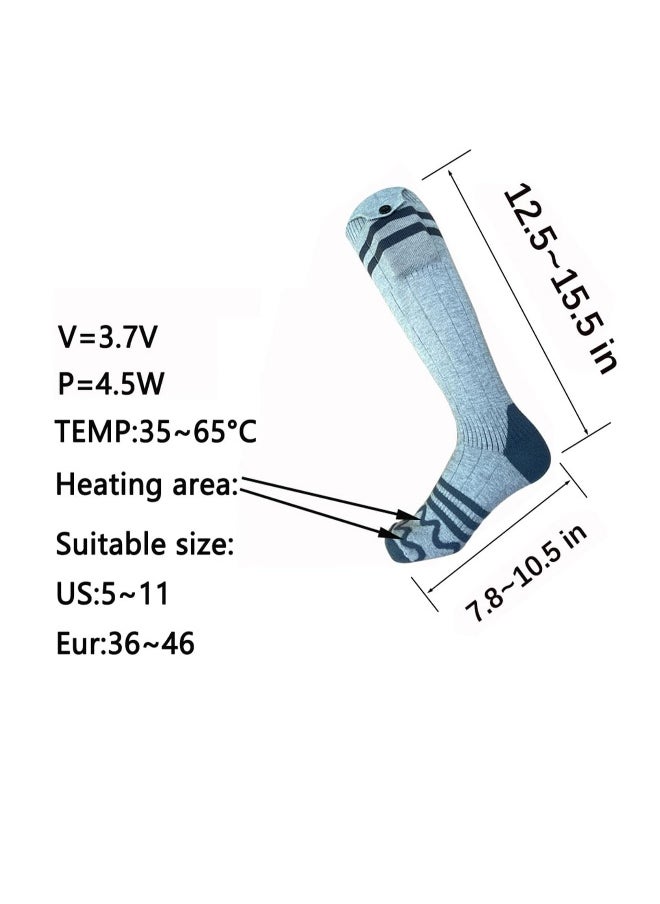Heated Socks for Men Women 4000mAh Rechargeable Battery 10 Hours Heating and Full Sole Heating 4 Levels Temperature Control Suitable for Fishing Hunting Skiing