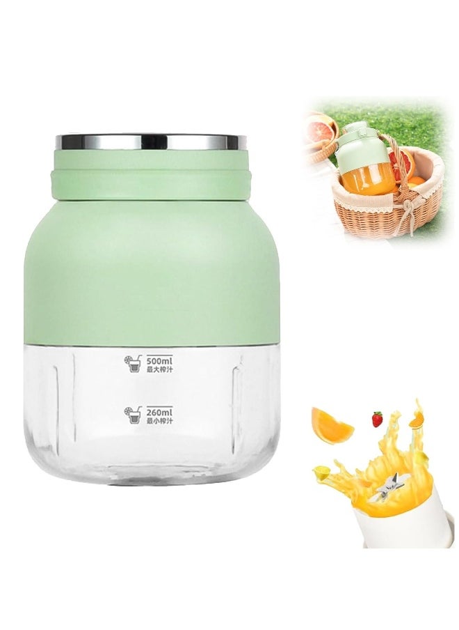 Ostmars Blender Cup, Ostmars Juice Maker Rchargeable Portable Blender Cup with 10 Blades, 30 Second Fruit-Crushing Power, 27 Oz Drink Juicing Cup, 2 in 1 Household Juicer, Green 1pcs