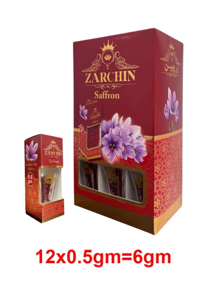 Saffron Gift Pack – 6gm Super Negin Saffron in 12 x 0.5gm Crystal Jars